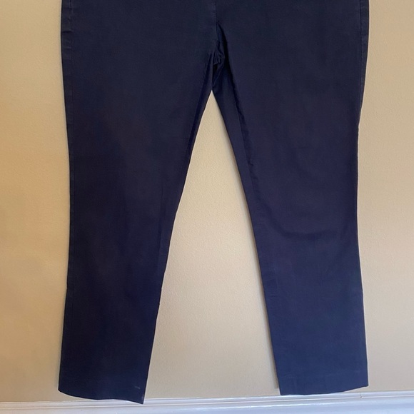 Theory Navy Blue Ankle Crepe Cropped Dress Trousers Pants Size 4 - Picture 7 of 14